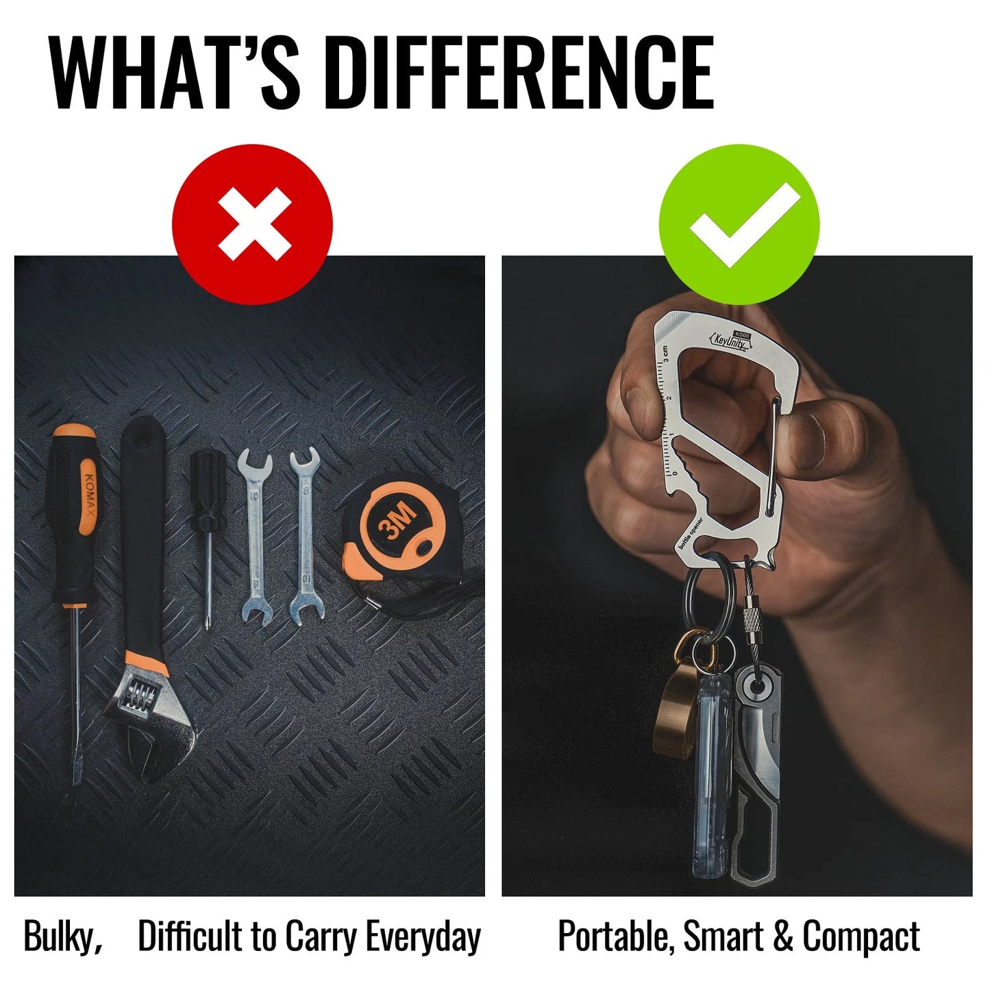 KeyUnity KS00 STAINLESS STEEL CARABINER CLIP WITH BOTTLE OPENER