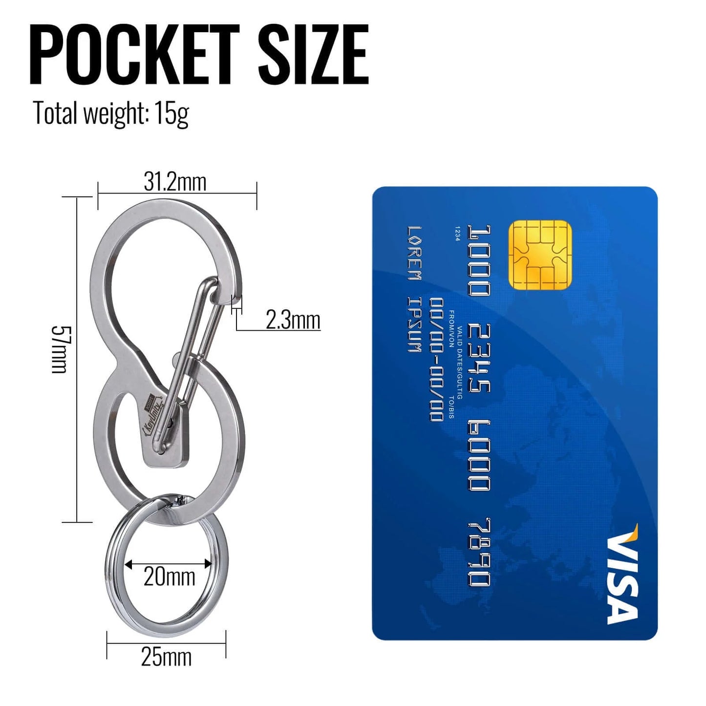 KeyUnity QUICK RELEASE KEYCHAIN CARABINER CLIP