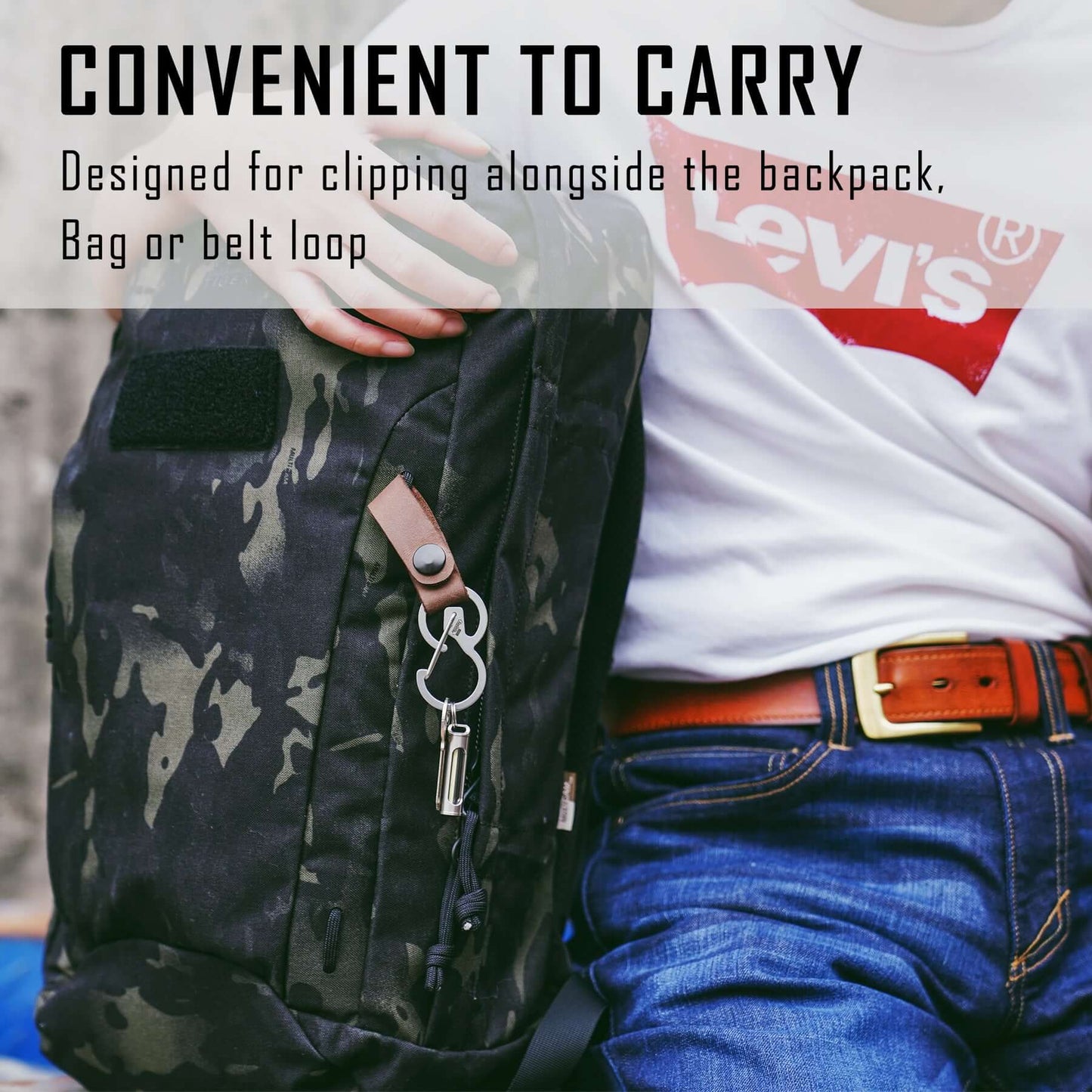 KeyUnity KS03 ANTI LOST STAINLESS STEEL CARABINER CLIP