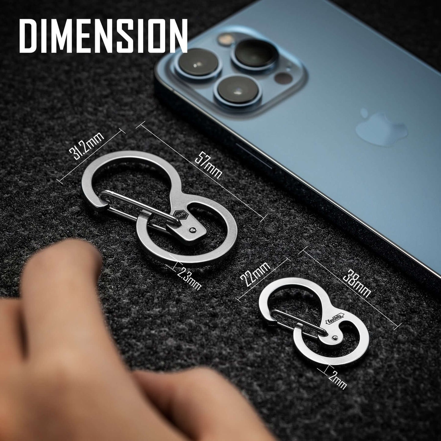 KeyUnity KS04 STAINLESS STEEL CARABINER CLIP