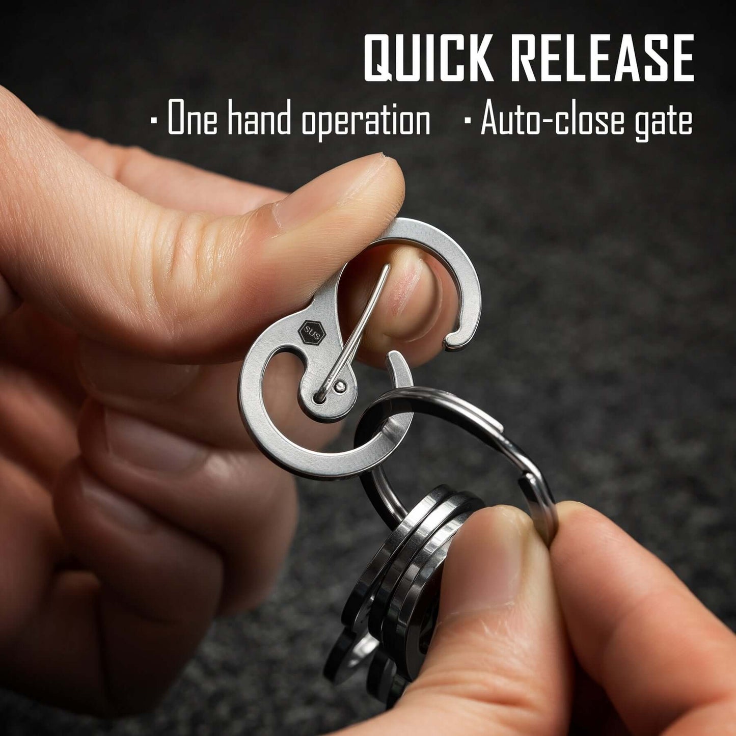 KeyUnity KS05 STAINLESS STEEL CARABINER CLIP