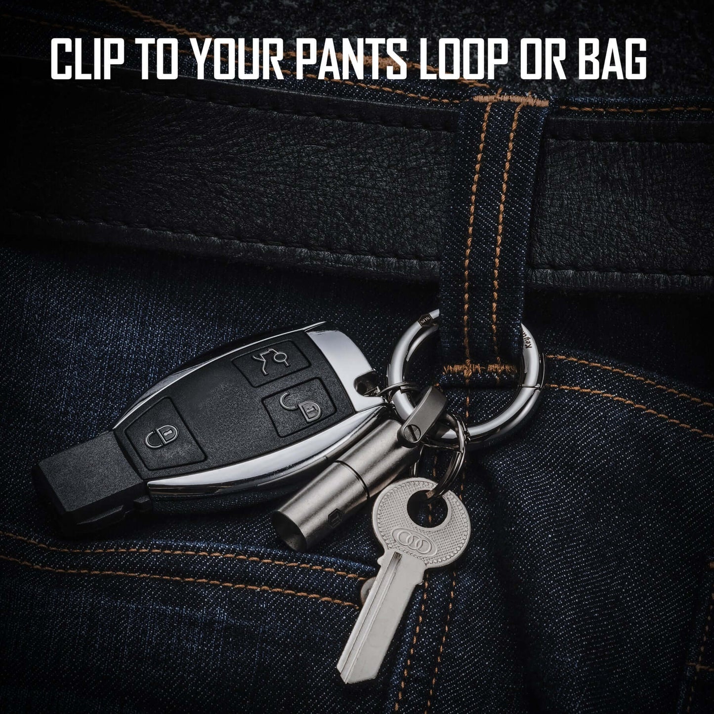 KeyUnity KS06  STAINLESS STEEL CARABINER KEY RING