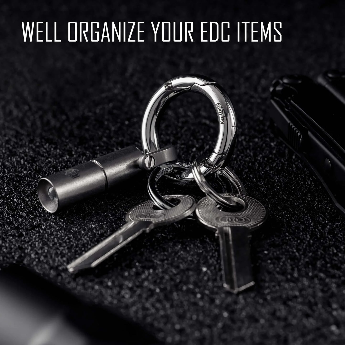 KeyUnity KS06  STAINLESS STEEL CARABINER KEY RING