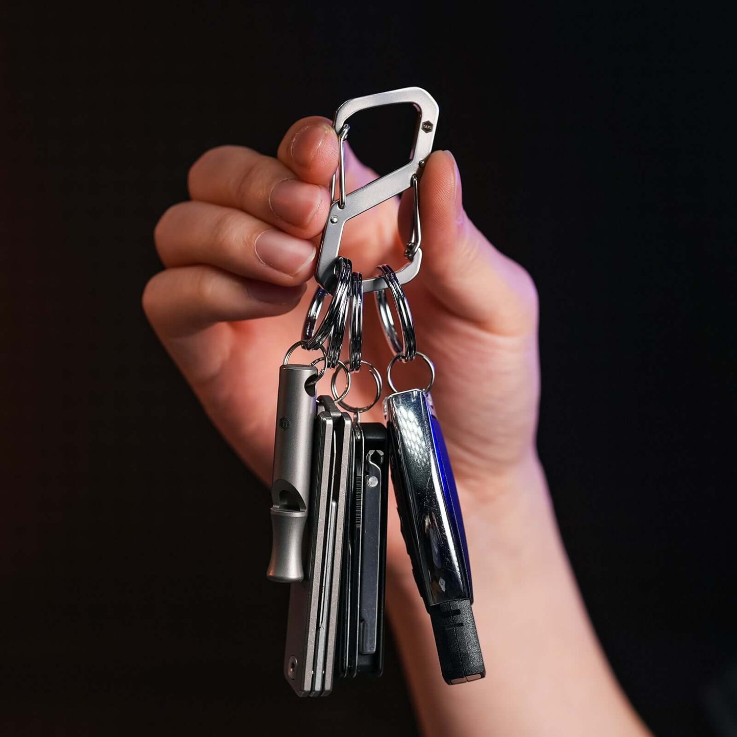 KeyUnity KS07 ANTI LOST STAINLESS STEEL CARABINER CLIP