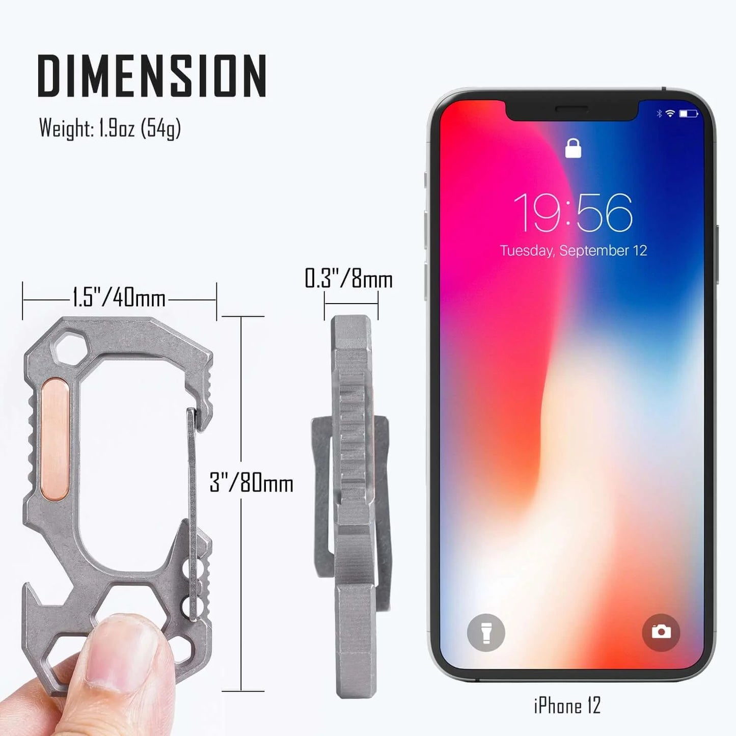 KeyUnity KU01 TITANIUM ALLOY CARABINER CLIP WITH WRENCH