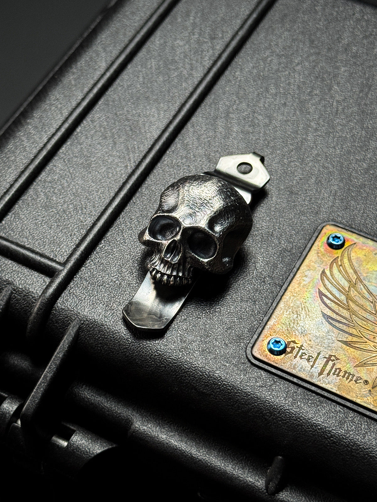 Steel Flame × Starlinger × Strider Triple Collaboration Warrior Silver XL Pocket Clip