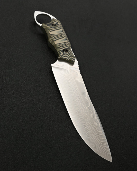 KIKU KNIVES松田昌之Badger Forged锻造定制直刀,SPG2钢材约5mm厚刀身,G-10积层手柄,附Kydex刀鞘及作者亲笔签名