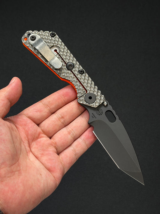 Rare Strider Knives SnG DGG Tanto CPM MagnaCut – Orange G10 / Titanium