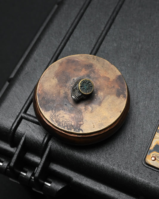 Rare ONE-OFF Wtopia Tokyo JKG Show Exclusive Bronze Ashtray & EDC Trinket Box – Sterling Silver Skull / Bronze Floral Detail / Hand-Signed Interior