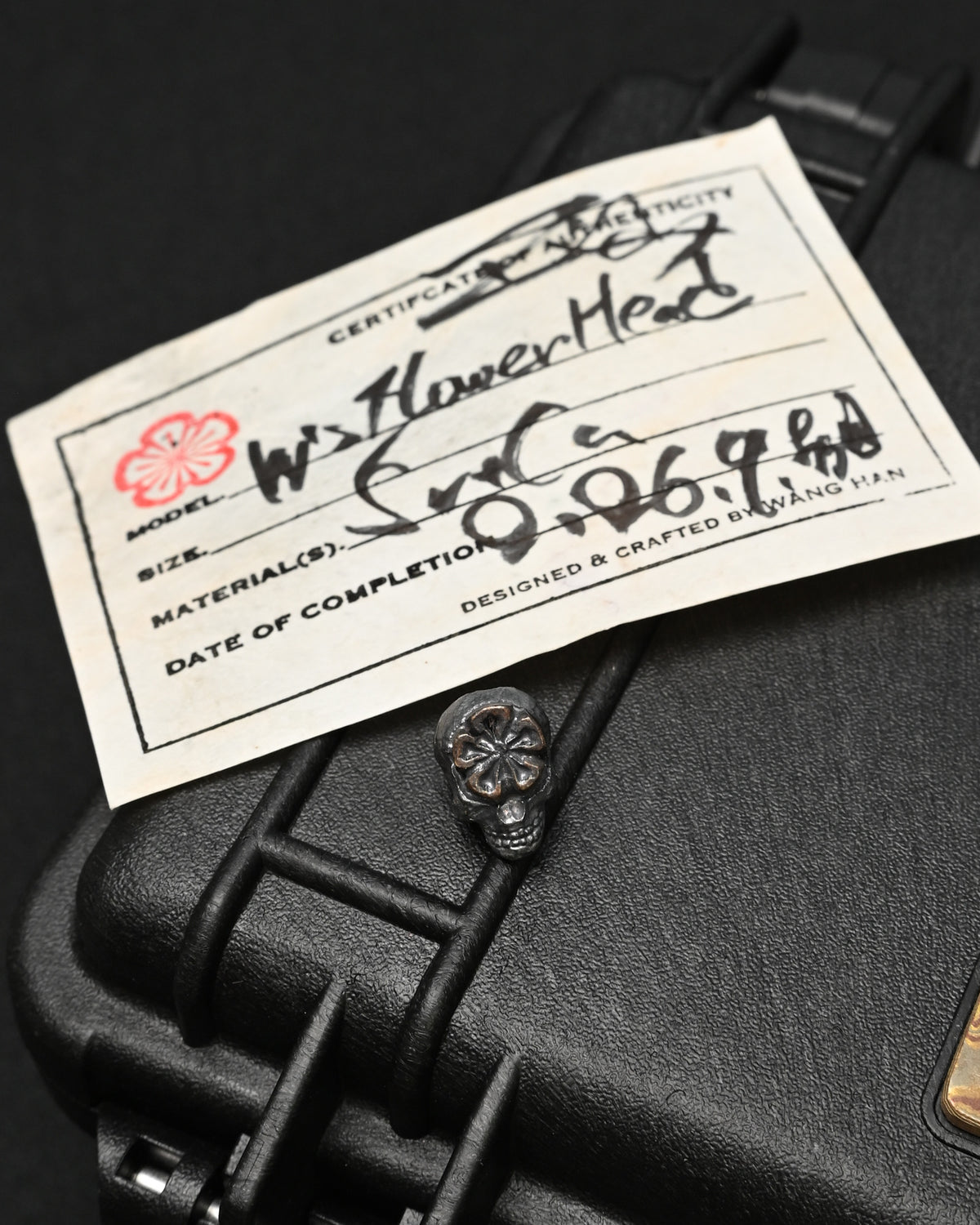 Wtopia シルバースカル × ブロンズ杏花 EDC ビーズ|日本製