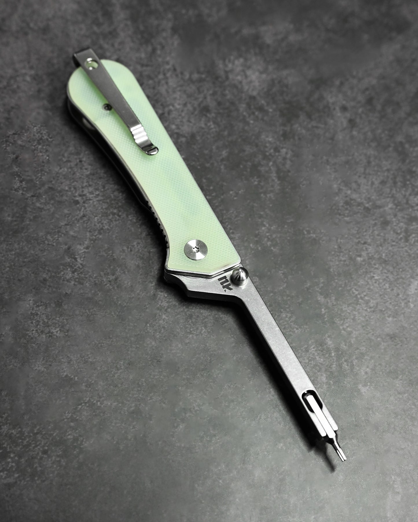 NUKNIVES T33 Multi-Functional Folding Screwdriver – Jade G10 Handle (Includes EDC Pouch)