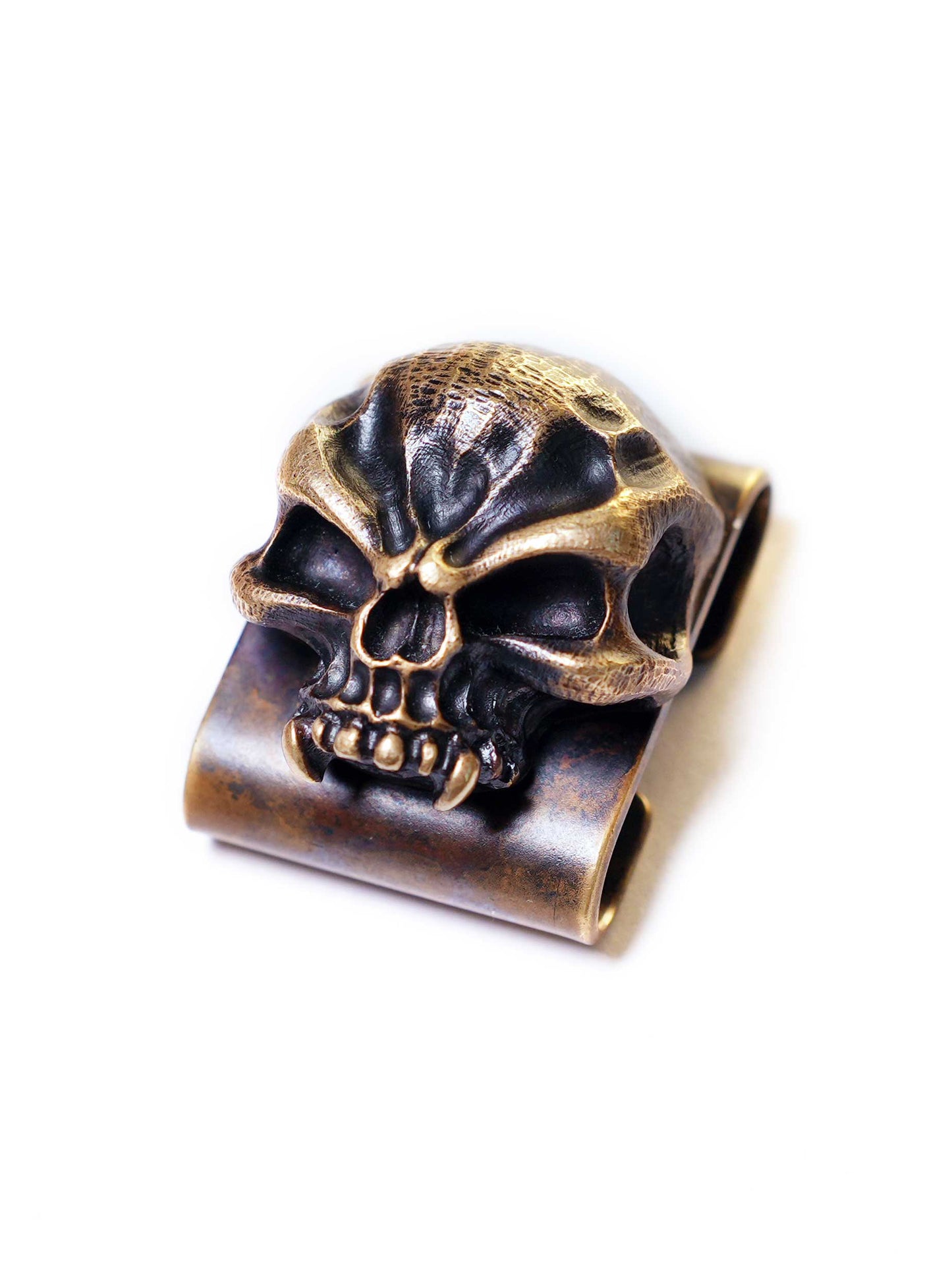 Steel Flame Bronze Warrior Skull HGR Standard Molle Clip