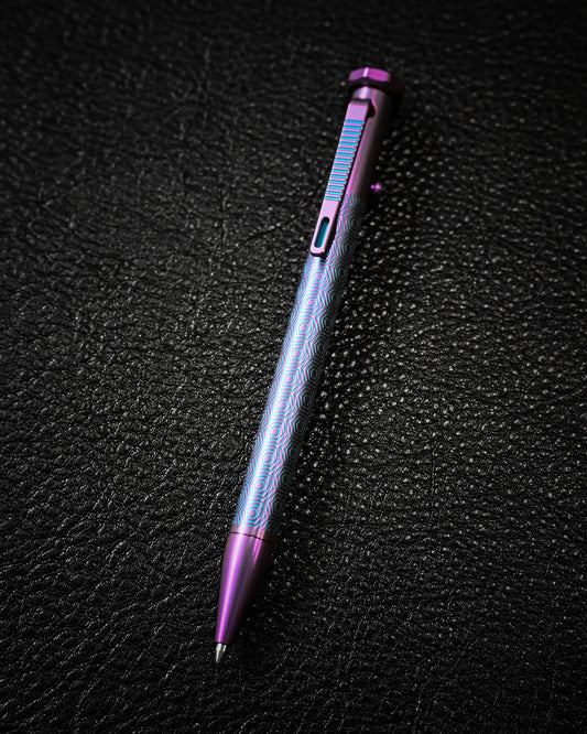 TACRAY Titanium Bolt Action Pen   Honeycomb Pattern