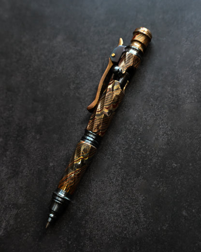 Rare Hidetoshi Nakayama Kyoto Show Edition Spiral-Pattern Mokume-gane EDC Pen