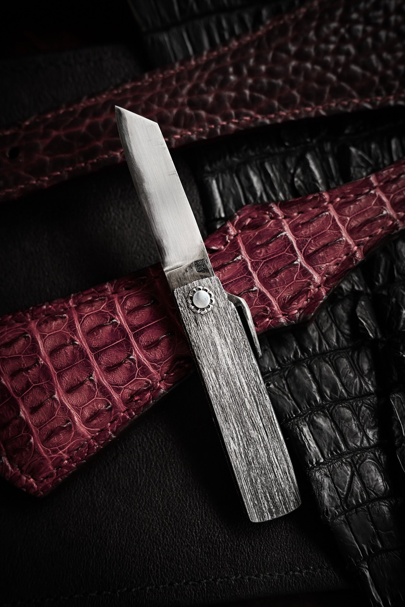 Japan Made Masayuki Tashiro S703 One-Off Aogami Fat-Mamori EDC Custom Folding Knife