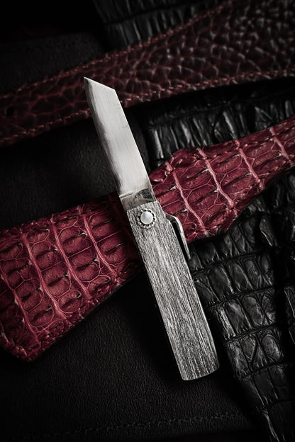 Japan Made Masayuki Tashiro S703 One-Off Aogami Fat-Mamori EDC Custom Folding Knife