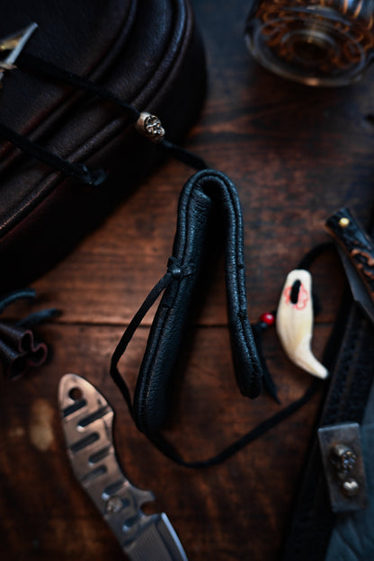 One-Off Rare Bear Leather Wtopia Custom Vintage EDC Knife Pouch Bear Fang Accent Handmade in Tokyo