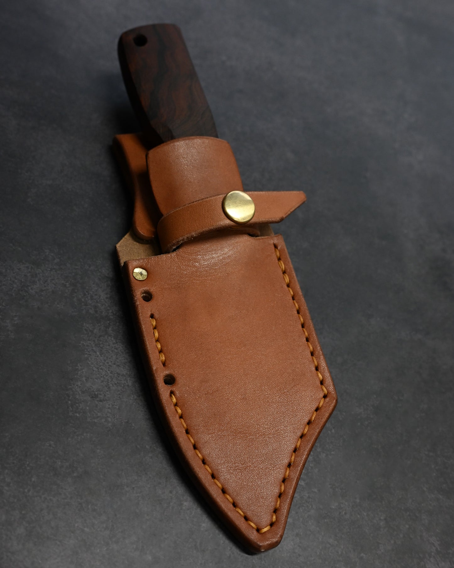 Sunizumi Knives “Little Brown” Full Custom Outdoor Bunka Knife Ginsan Damascus (#10)