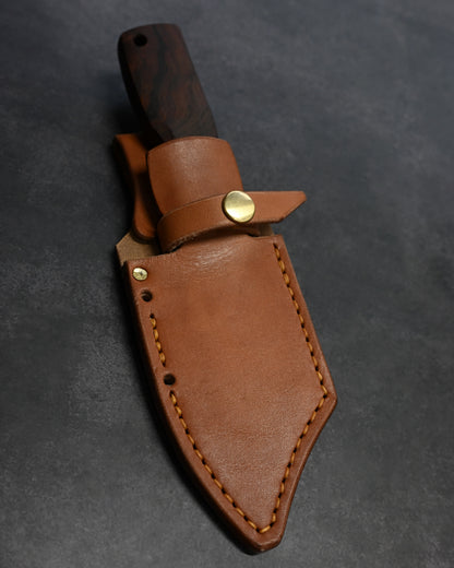 Sunizumi Knives “Little Brown” Full Custom Outdoor Bunka Knife Ginsan Damascus (#10)