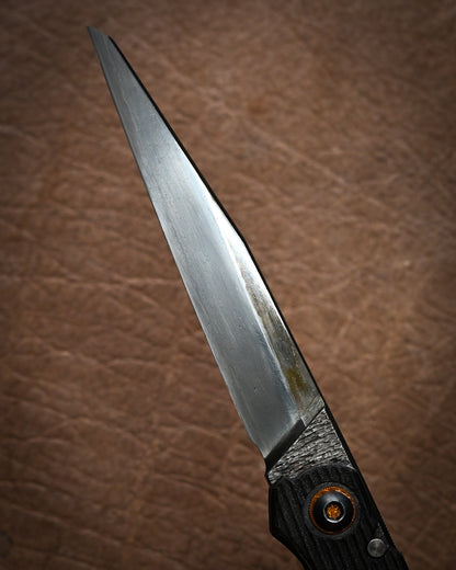 Highly Recommended Artist Piece — Extremely Rare Yukio Nibu Custom Folding Knife Tokyo Exhibition Model No. R8-1 HiKōMori Heavy-Spine Build