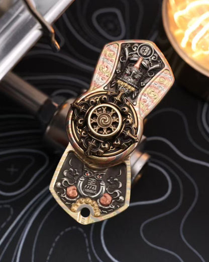 Mokume-gane Body × Zakiram Fortune Goddess — “Seal of Demon” Limited Edition (24 pcs)｜Multi-Metal Magnetic Plates｜Vajra Brass Spinner｜Push-Coin Action