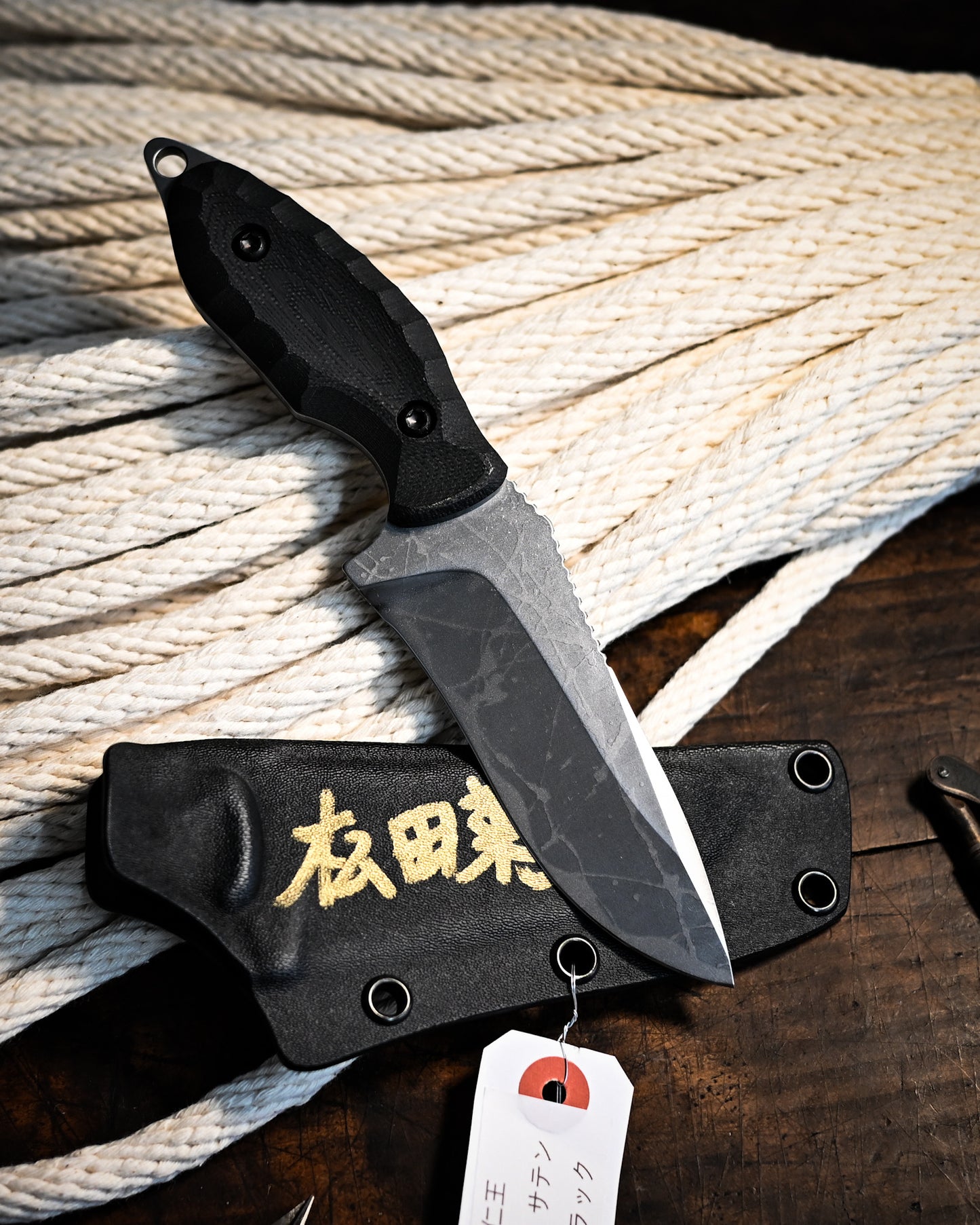 Kiku Knives KONIOH – Limited Edition Exhibition Signed Fixed Blade, OU-31 Steel, Black G-10 Handle