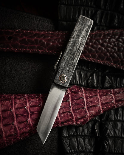 Japan Made Masayuki Tashiro S704 One-Off Aogami Fat-Mamori EDC Custom Folding Knife