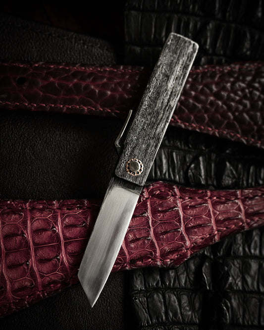 Japan Made Masayuki Tashiro S704 One-Off Aogami Fat-Mamori EDC Custom Folding Knife