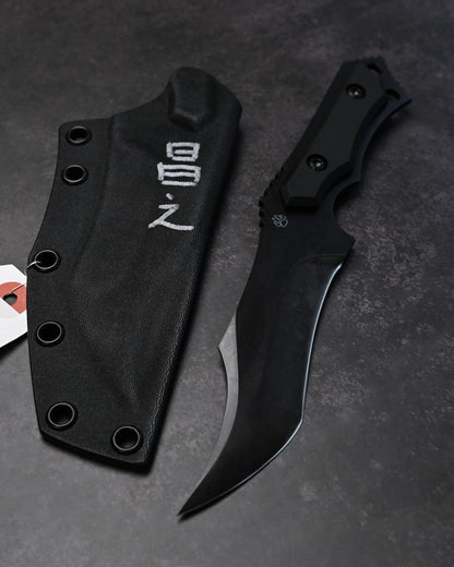 Black-One Japanese Fixed Blade Knife by Kiku knives (Masayuki Matsuda) Aogami Super Black G10