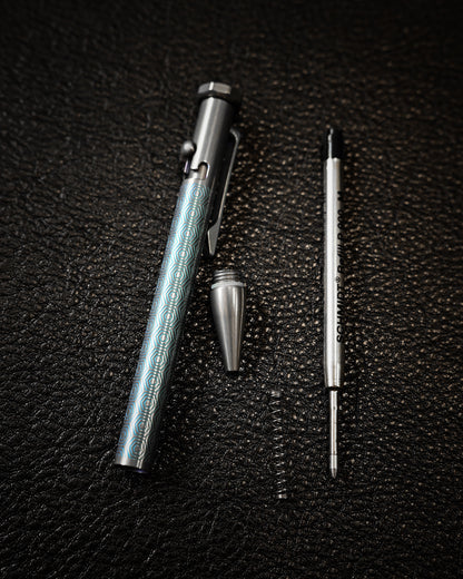 TACRAY Titanium Bolt Action Pen   Honeycomb Pattern
