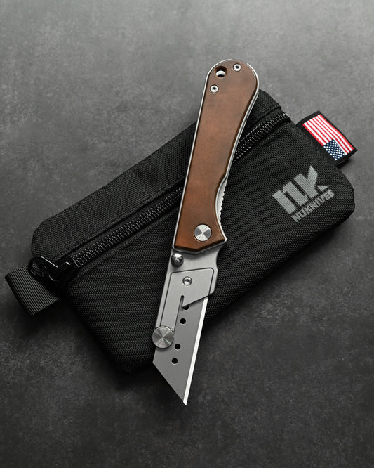NUKNIVES Copper Handle Quick-Open Replaceable Blade Utility Knife | Kumpanter U23