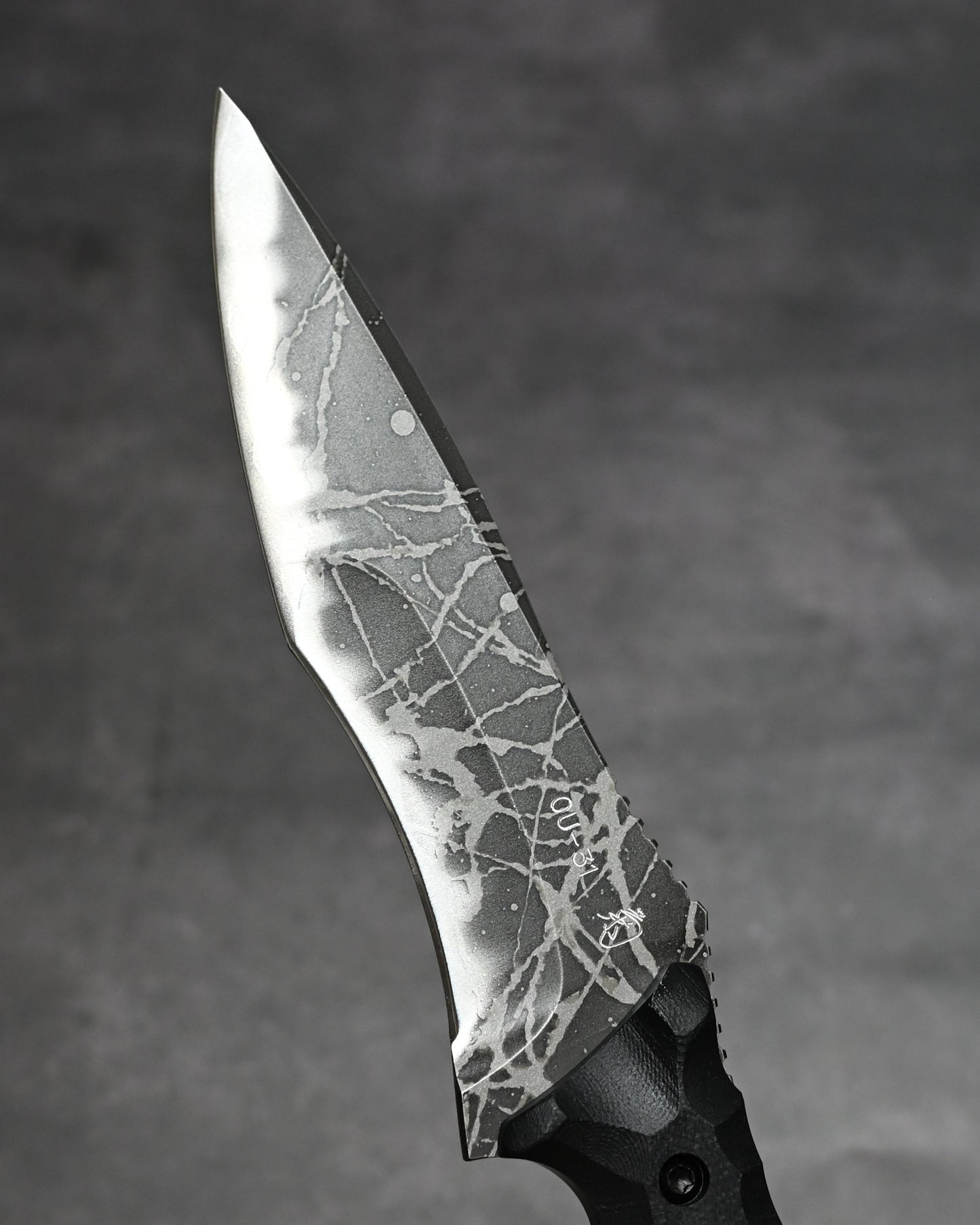 Hurricane By Kikuknives Japanese Fixed Blade Knife OU-31 Steel with Black G-10 Handle