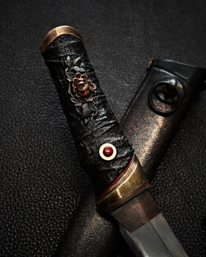 Yukio Nibu – One-Off Custom Knife No. R8-7 Reclaimed Japanese Sword Fragment Carbon Steel