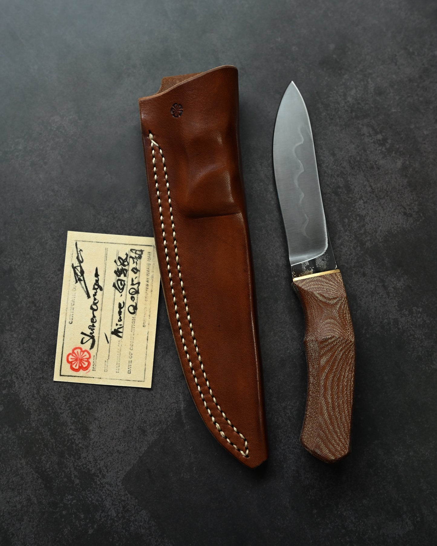 Wtopia Arawashi WP2 Straight Knife Japanese Made  Westinghouse Micarta