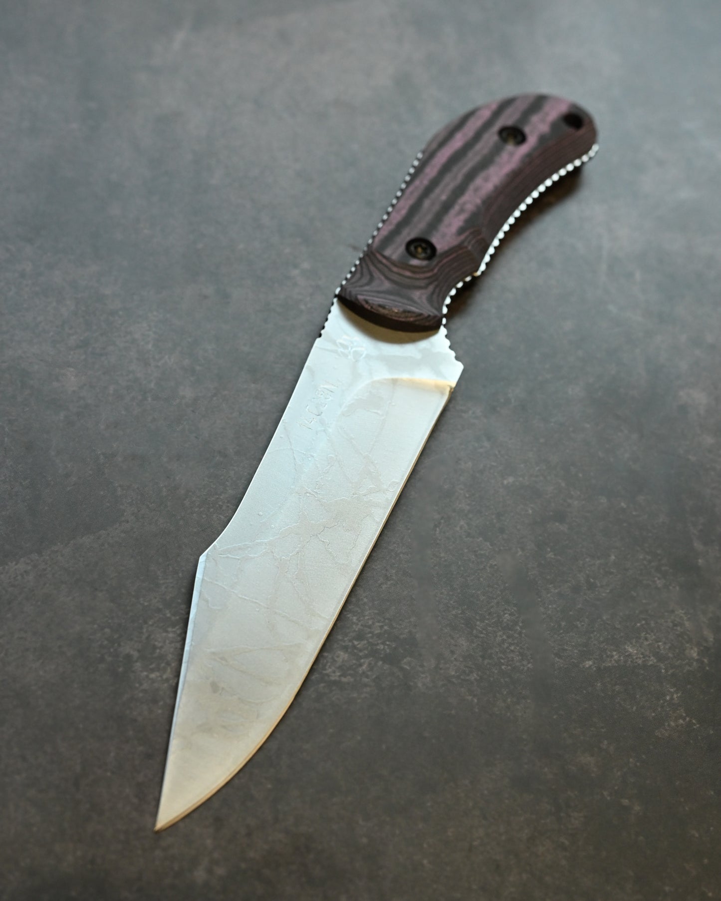 Limited Edition｜Kiku Matsuda × Masayuki Matsuda “Gonzui”｜14C28N Outdoor Fixed Blade｜Layered Linen Micarta Handle｜Handmade in Japan