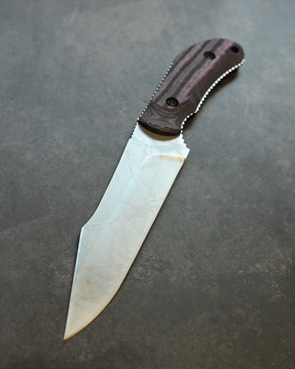 Limited Edition｜Kiku Matsuda × Masayuki Matsuda “Gonzui”｜14C28N Outdoor Fixed Blade｜Layered Linen Micarta Handle｜Handmade in Japan