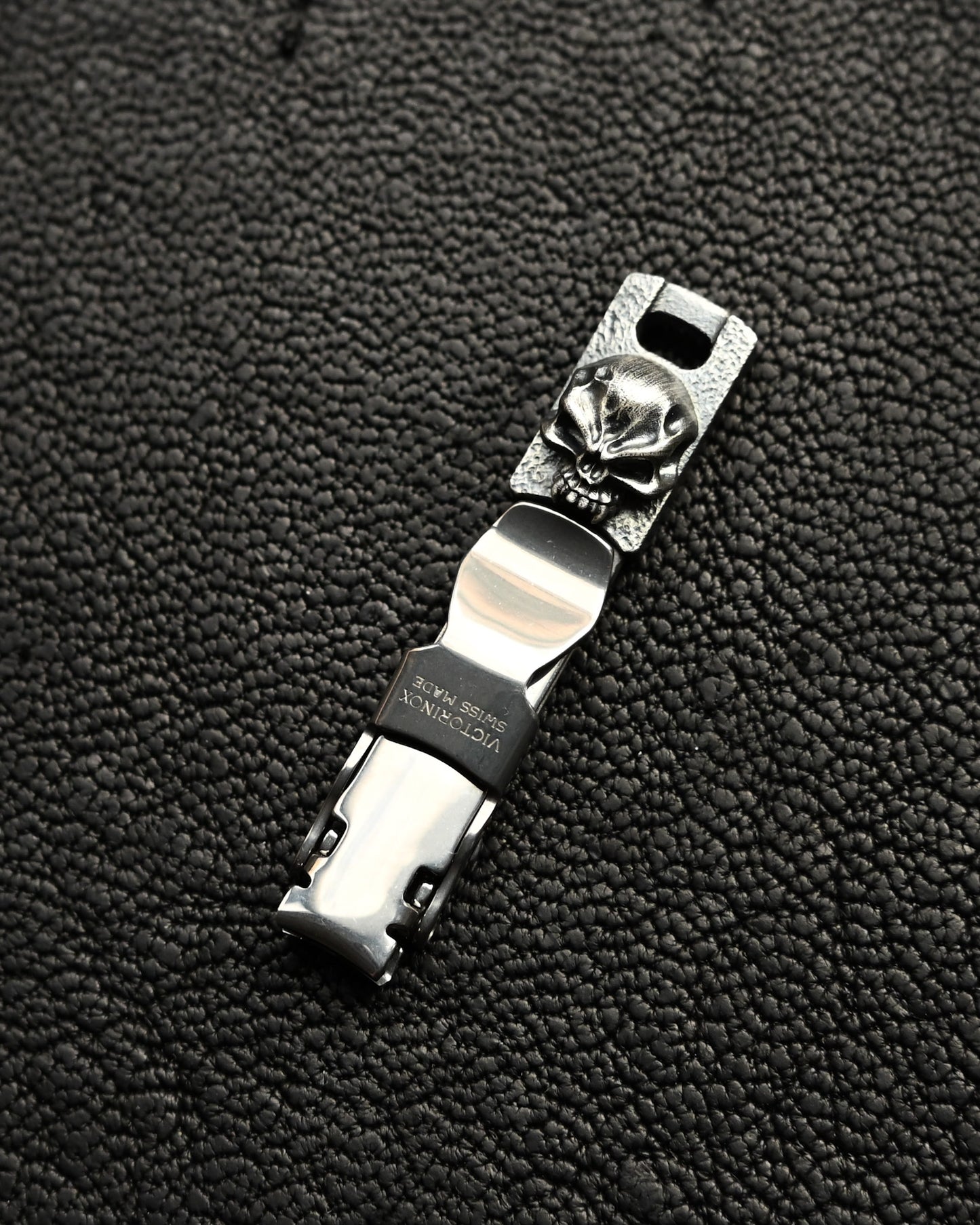 Discontinued and Rare Steel Flame Nail Clipper with Sterling Silver Warrior Skull