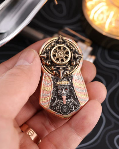 Mokume-gane Body × Zakiram Fortune Goddess — “Seal of Demon” Limited Edition (24 pcs)｜Multi-Metal Magnetic Plates｜Vajra Brass Spinner｜Push-Coin Action