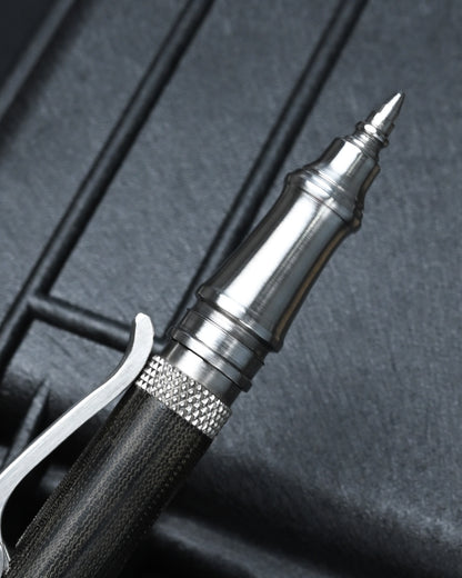 Hidetoshi Nakayama Custom EDC Ballpoint Pen – SUS303 Stainless Steel / Green Micarta / SCHMIDT P900 / Made in Japan