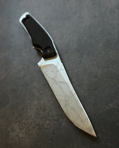 極稀少｜琵琶湖展会版｜松田菊男「霧月（Mugetsu）」｜14C28N 超軽量アウトドア直刀｜G10ハンドル