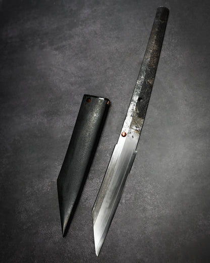 Yukio Nibu – One-Off Custom Knife R8-12 Reclaimed Mantetsu Sword Fragment (1940)