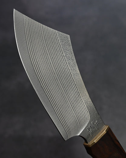 Sunizumi Knives “Little Brown” Full Custom Outdoor Bunka Knife Ginsan Damascus (#10)