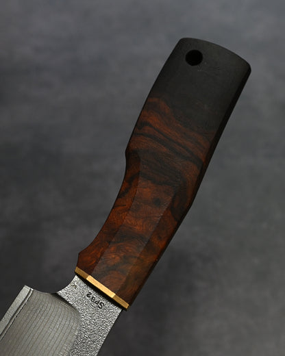 Sunizumi Knives “Little Brown” Full Custom Outdoor Bunka Knife SPG2 Damascus (#6)