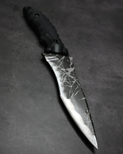 Hurricane By Kikuknives Japanese Fixed Blade Knife OU-31 Steel with Black G-10 Handle