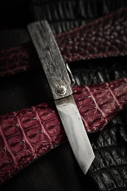 Japan Made Masayuki Tashiro S703 One-Off Aogami Fat-Mamori EDC Custom Folding Knife
