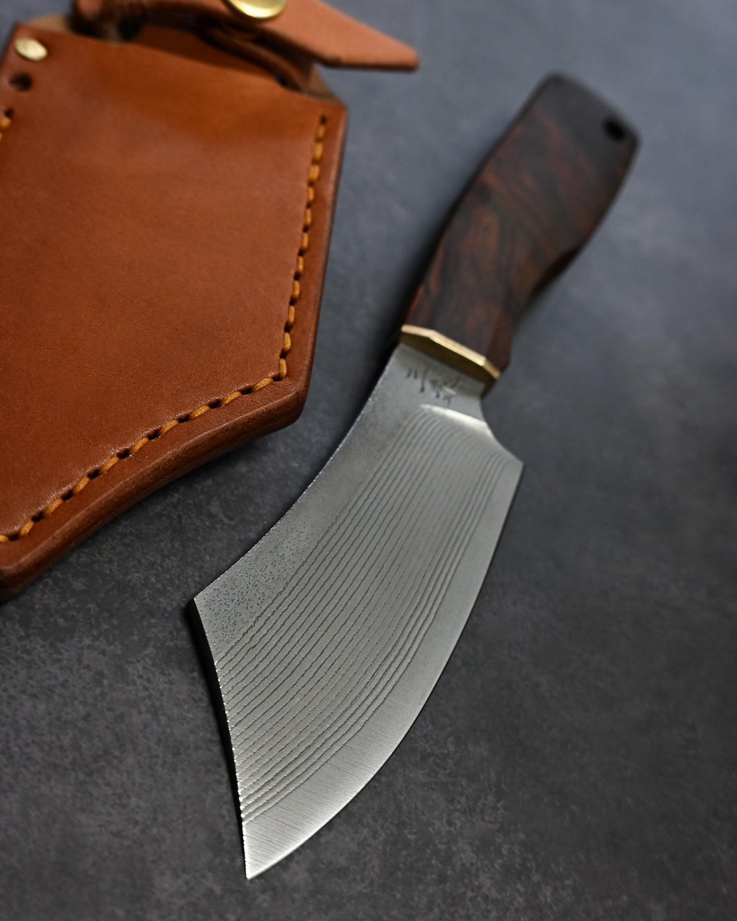 Sunizumi Knives “Little Brown” Full Custom Outdoor Bunka Knife Ginsan Damascus (#10)