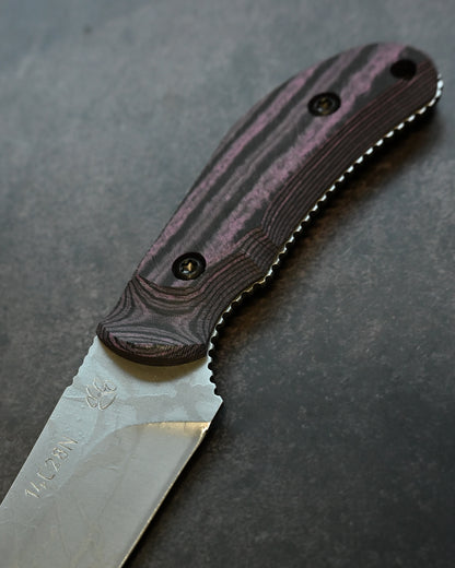 Limited Edition｜Kiku Matsuda × Masayuki Matsuda “Gonzui”｜14C28N Outdoor Fixed Blade｜Layered Linen Micarta Handle｜Handmade in Japan