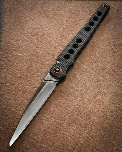 Highly Recommended Artist Piece — Extremely Rare Yukio Nibu Custom Folding Knife Tokyo Exhibition Model No. R8-1 HiKōMori Heavy-Spine Build