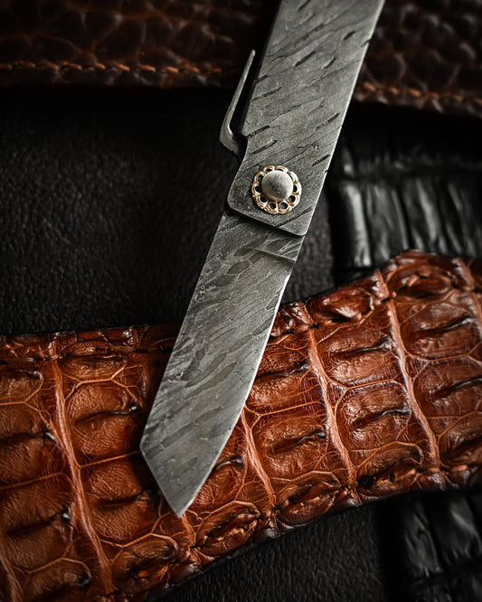 Masayuki Tashiro S712 Forged Dragon Scale Damascus Higonokami EDC Custom Folding Knife
