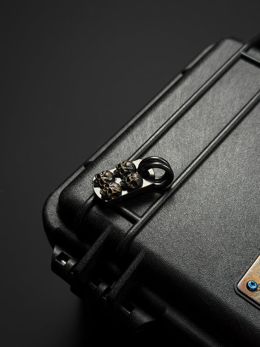 Steel Flame POS Warrior Bronze 4-Skull TAG Pendant